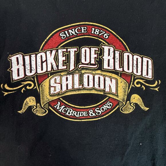 Bucket of Blood Saloon McBride & Sons Black Graphic Tee 2XL Virginia City NV - Picture 3 of 6
